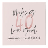 moderne Typografie pink mädchenhaft schwarz 40. Ge Würfel (Vorderseite)