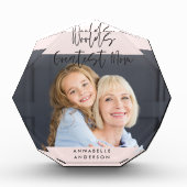 moderne Typografie pink mädchenhafte beste Mama-Sc Fotoblock (Vorderseite)