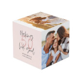 Moderne Typografie pink mädchenschwarz 50. Geburts Würfel (Rückseite Schrägansicht)