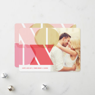 Moderne Typografie Pink XOXO Valentinstag Foto Feiertagskarte
