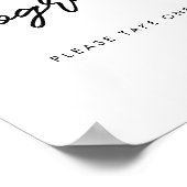 Moderne Typografie Programme Hochzeitszeichen Poster (Ecke)