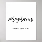 Moderne Typografie Programme Hochzeitszeichen Poster (Vorne)