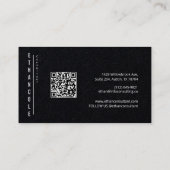 Moderne Typografie QR-Code Schwarz Beruflich Visitenkarte (Rückseite)