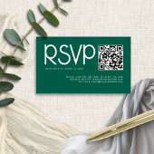 Moderne Typografie QR Code Smarald Wedding RSVP Begleitkarte