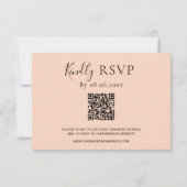 Moderne Typografie QR Code Sunset Gold Wedding RSVP Karte (Vorderseite)
