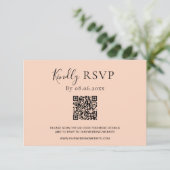 Moderne Typografie QR Code Sunset Gold Wedding RSVP Karte (Stehend Vorderseite)
