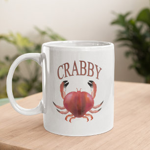 Moderne Typografie Red Crabby Crab Nautic Kaffeetasse