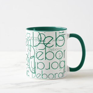Moderne Typografie Retro-Grün Tasse