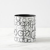 Moderne Typografie Retro Schwarzweiß Tasse (Zentrum)