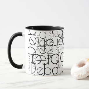 Moderne Typografie Retro Schwarzweiß Tasse