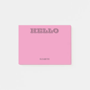 Moderne Typografie Rosa Hallo Post-it Klebezettel