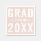 Moderne Typografie Rosa-Klasse Jahr Abschluss Serviette (Vorderseite)