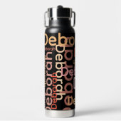 Moderne Typografie rosa Namen schwarz Trinkflasche (Vorderseite)