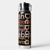 Moderne Typografie rosa Namen schwarz Trinkflasche (Hinten)