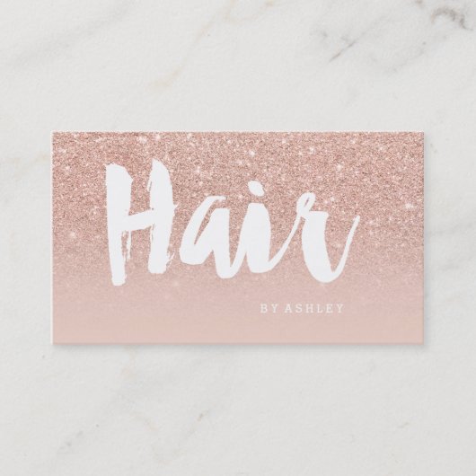 Moderne Typografie - Rose Gold Visitenkarte (Vorderseite)