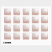 Moderne Typografie - Rose Quadratischer Aufkleber (Blatt)