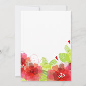 Moderne Typografie Rote Blume Blumenhochzeit Einladung (Rückseite)