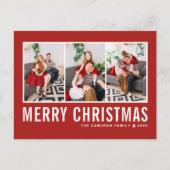 Moderne Typografie - Rote FotoCollage Weihnachten (Vorderseite)