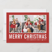 Moderne Typografie - Rote FotoCollage Weihnachten (Vorderseite)