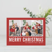 Moderne Typografie - Rote FotoCollage Weihnachten (Stehend Vorderseite)