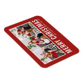 Moderne Typografie - Rote FotoCollage Weihnachten Magnet (Rechte Seite)