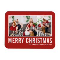 Moderne Typografie - Rote FotoCollage Weihnachten