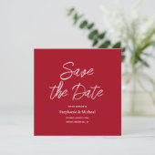 Moderne Typografie - Rote Rose Save The Date (Stehend Vorderseite)