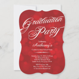 Moderne Typografie rotes Bokeh Abschluss-Party Einladung
