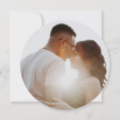 Moderne Typografie rund Circle Dusty Blue Save The Date (Rückseite)