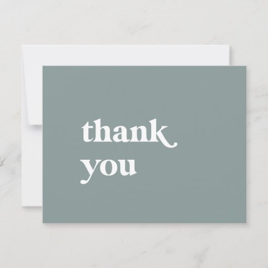 Moderne Typografie | Sage Green Danke Card (Vorderseite)