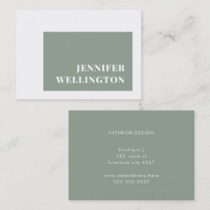 Moderne Typografie Sage Green Frame kreativ Visitenkarte