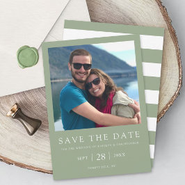 Moderne Typografie Sage Green Minimalistic Foto Save The Date