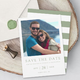 Moderne Typografie Sage Green Minimalistic Foto Save The Date
