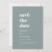 Moderne Typografie | Sage Green Save the Date (Vorderseite)