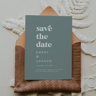 Moderne Typografie Sage Green Save the Date