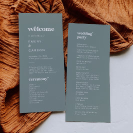 Moderne Typografie | Sage Green Wedding Program Programm
