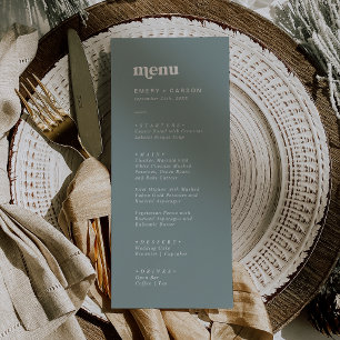 Moderne Typografie Sage Green Wedning Dinner Menükarte