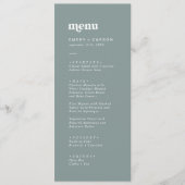 Moderne Typografie | Sage Green Wedning Dinner Menükarte (Vorderseite)