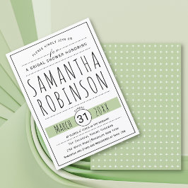 Moderne Typografie Sali Grün Hochzeit Brautparty Einladung