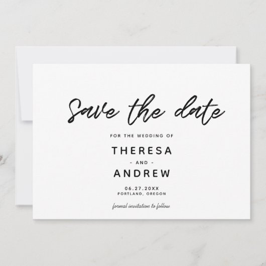 Moderne Typografie Save The Date (Vorderseite)