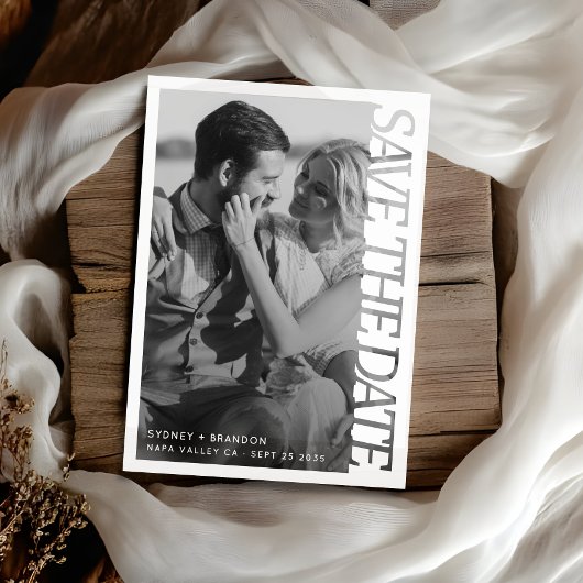Moderne Typografie Save the Date Foto Hochzeit 