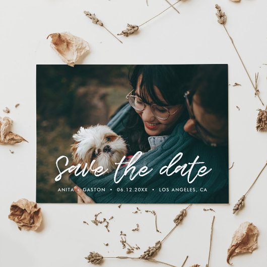 Moderne Typografie Save the Date Fotokarte Ankündigung