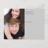 Moderne Typografie Save the Date Hochzeit | Pink Ankündigungspostkarte (Rückseite)