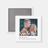 Moderne Typografie Save the Date Magnet (Vorderseite/Rückseite)