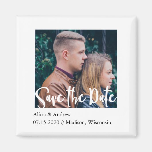 Moderne Typografie Save the Date Magnet (Vorne)