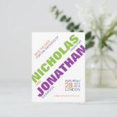 Moderne Typografie Save the Date Postkarte (Stehend Vorderseite)