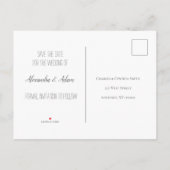 Moderne Typografie Save the Date Postkarten (Rückseite)