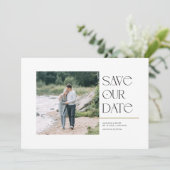 Moderne Typografie Save the Date Square Foto (Stehend Vorderseite)