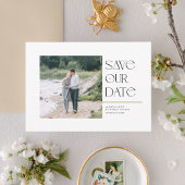 Moderne Typografie Save the Date Square Foto