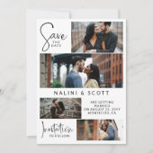 Moderne Typografie-Schnappschüsse QR-Code-Hochzeit Save The Date (Vorderseite)